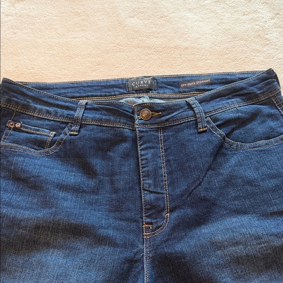 Women's Straight Leg Jeans - Dark Blue - Picture 4 of 11